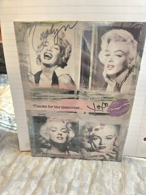 Vintage-Inspired Marilyn Monroe Collage Canvas Wall Art in Pink and Cream 5x7